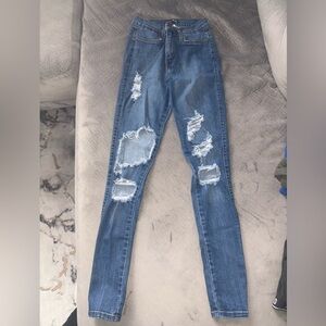 Fashion Nova Distressed Blue Jeans